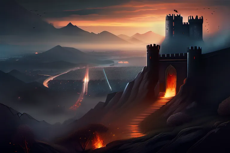 A visually appealing cover image featuring a serene landscape with a glowing city (heaven) in the distance and a dark, ominous fortress (hell) in the foreground. - heaven and hell real