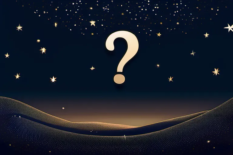 A minimalist illustration of a question mark overlaid on a starry night sky, symbolizing the quest for understanding in atheism. - atheism