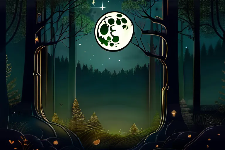 A serene forest scene with a full moon, symbolizing the connection between neo-pagans and nature. - Neo Pagan Beliefs