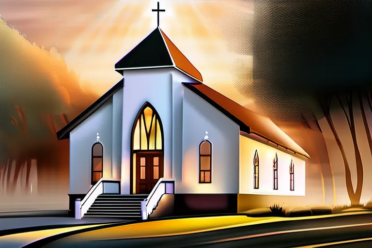 A serene image of a Seventh-day Adventist church with people gathered for worship, symbolizing unity and spirituality. - Seventh day adventist beliefs