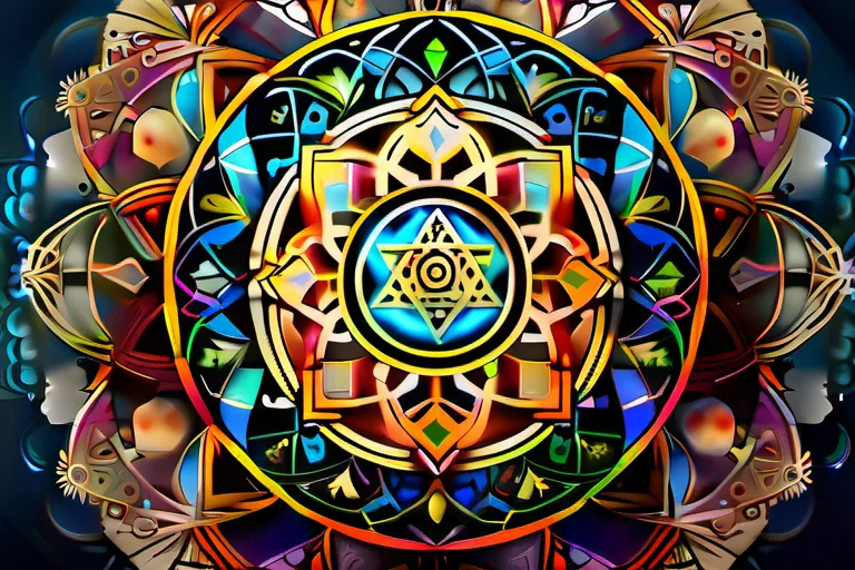 A colorful, intricate mandala representing the interconnectedness of the world's major religions. - world religions