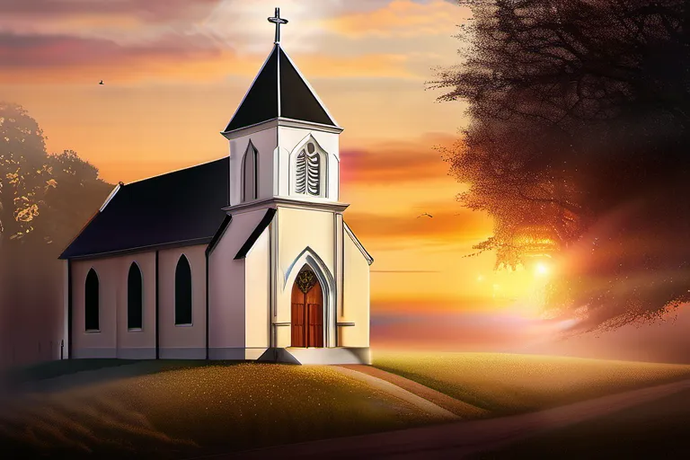 A visually appealing cover image featuring a serene church scene with the Sabbath day sunset in the background. - Seventh-day Adventist Church