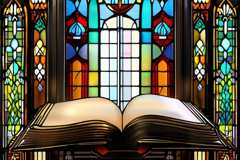 A cover image featuring a close-up of an open book with 'The Chronicles of Narnia' on the spine, set against a backdrop of a stained-glass window. - C.S. Lewis religion