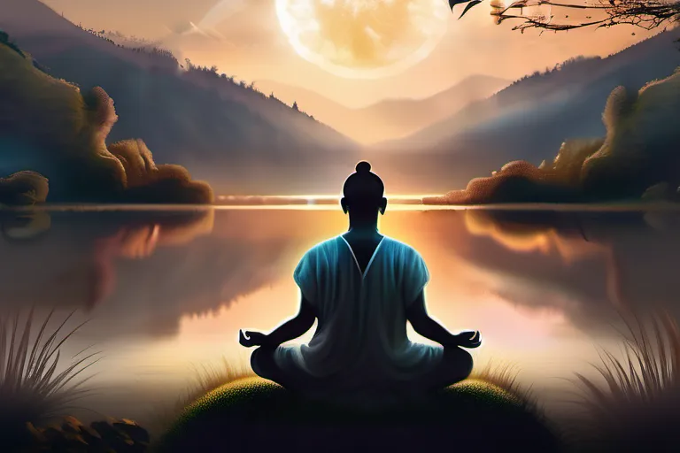 A serene image of a person meditating with a backdrop of a tranquil landscape, symbolizing the inner peace and growth that comes from developing faith and patience. - faith and patience guide