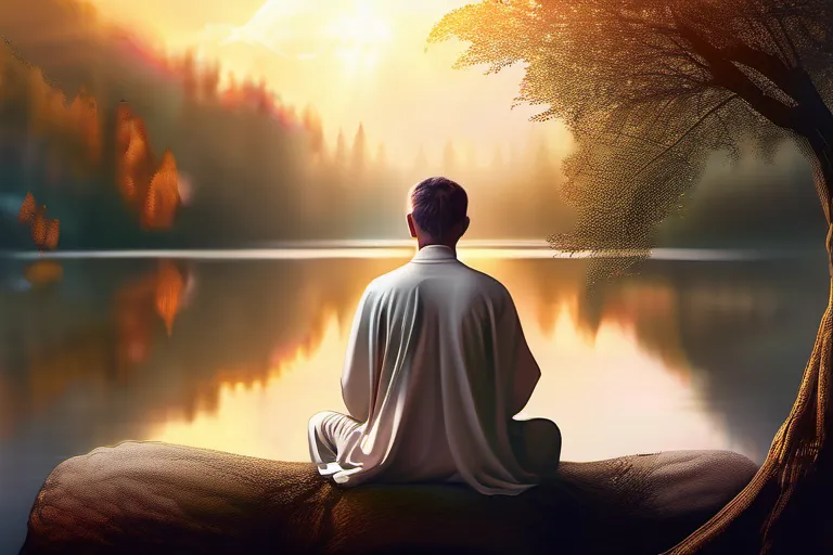 A serene image of a person in quiet contemplation, surrounded by nature, symbolizing prayer and communion with God. - personal relationship with God