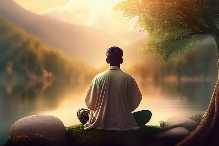 A serene image of a person praying with nature in the background, symbolizing the connection between faith, stewardship, and the environment. - stewardship in faith