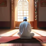 A serene image of a mosque with a sick person being cared for by a nurse or doctor, symbolizing the intersection of spirituality, healing, and compassion. - Islamic compassion, patient care, modern religious practices