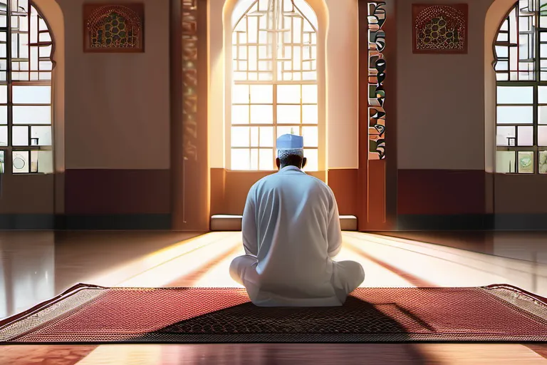 A serene image of a mosque with a sick person being cared for by a nurse or doctor, symbolizing the intersection of spirituality, healing, and compassion. - Islamic compassion, patient care, modern religious practices