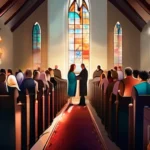 A vibrant, diverse group of people gathered in a church, symbolizing the enduring impact of core Christian beliefs on modern religious practices. - core christianity impact modern religious practices