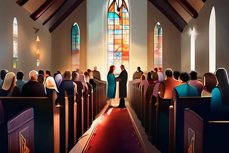 A vibrant, diverse group of people gathered in a church, symbolizing the enduring impact of core Christian beliefs on modern religious practices. - core christianity impact modern religious practices