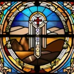 A stained-glass window depicting both Jesus and Jewish symbols, symbolizing the intertwined histories of Christianity and Judaism. - Jesus in Judaism