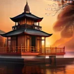 A serene image of a Buddhist temple at sunrise, symbolizing the peaceful coexistence and influence of non-Abrahamic religions. - non-abrahamic religions impact modern religious practices