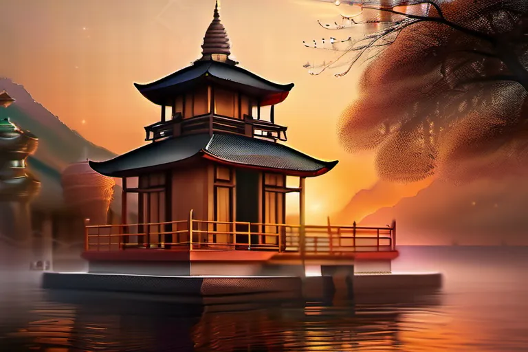 A serene image of a Buddhist temple at sunrise, symbolizing the peaceful coexistence and influence of non-Abrahamic religions. - non-abrahamic religions impact modern religious practices