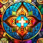 A colorful mosaic of various religious symbols representing different faiths coming together harmoniously. - Religion Definition