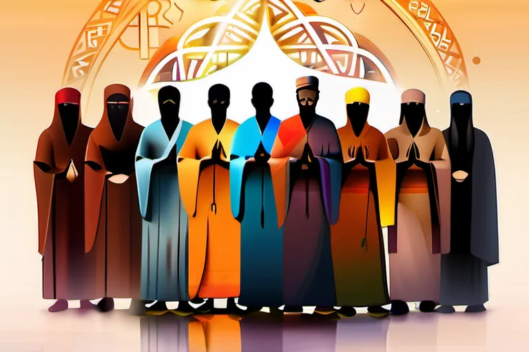 A diverse group of people from various cultures and religions standing together, symbolizing unity in diversity. - best religion definition