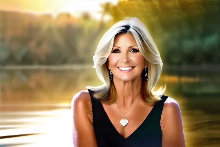 A serene image of Olivia Newton-John in a peaceful setting, symbolizing her spiritual connection. - Olivia Newton-John religion