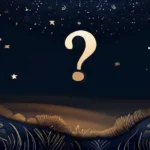 A minimalist illustration of a question mark overlaid on a starry night sky, symbolizing the exploration of the unknown. - atheism