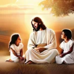 A serene scene depicting Jesus with his family, including siblings. - Jesus siblings