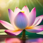 A serene image of a lotus flower blooming in water, symbolizing rebirth and spiritual growth. - reincarnation