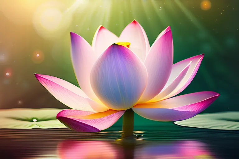 A serene image of a lotus flower blooming in water, symbolizing rebirth and spiritual growth. - reincarnation