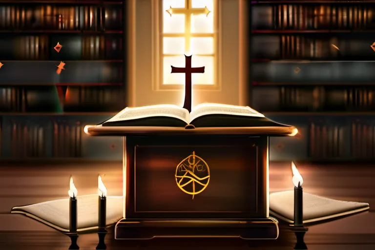 A dynamic image depicting a classroom with religious symbols intertwined with books, symbolizing the intersection of faith and learning. - religion education conflict