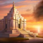 A serene image of a temple at sunset, symbolizing the spiritual journey of understanding Elder Mormon principles. - Elder Mormon Principles