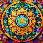 A vibrant, colorful mandala representing the interconnectedness of various new religious movements - new religious movement