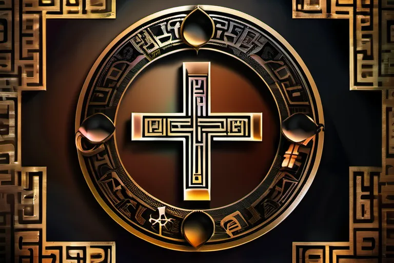 An image depicting various ancient religious symbols, such as a cross, an ankh, a yin-yang symbol, and a swastika, arranged in a visually appealing manner. - oldest religions