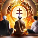 A visually appealing cover image featuring a diverse group of people representing the three religions in a harmonious setting. - Islam, Buddhism, Christianity, fastest growing religions