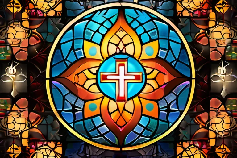 A vibrant, diverse mosaic representing various religious symbols. - religion differences