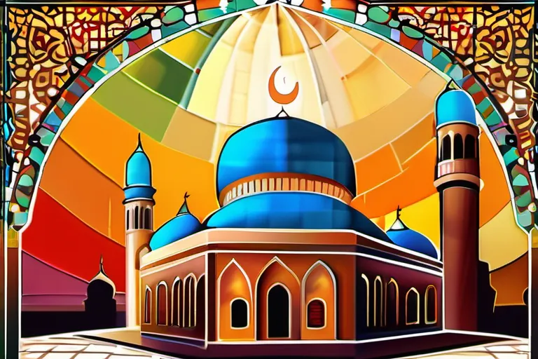 A vibrant mosaic depicting a mosque, church, temple, and gurdwara symbolizing the diversity of world religions. - Islam vs Other Religions