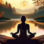 A serene image featuring a woman in meditation with a backdrop of nature, symbolizing the connection between Ninian Smart's teachings and the natural world. - Ninian Smart, spiritual leader, spirituality, enlightenment