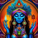 A vibrant, colorful image featuring Voodoo symbols such as the loa (spirit) figures and the veve (sacred designs). - Voodooism Teachings