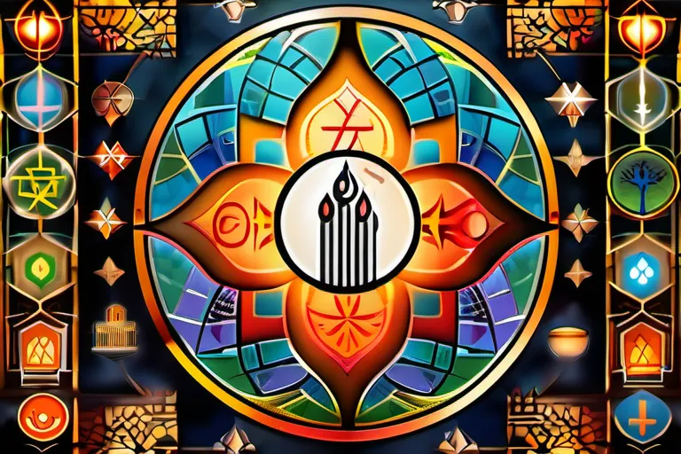 A colorful mosaic of symbols representing various non-Muslim religions. - non-Muslim religions