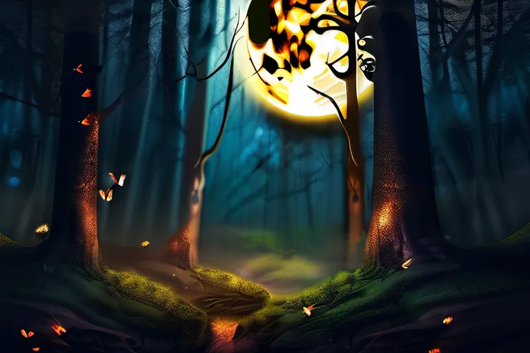 A mystical forest at dusk with a full moon, symbolizing the connection between nature and pagan beliefs. - paganism, pagan beliefs, neo-paganism