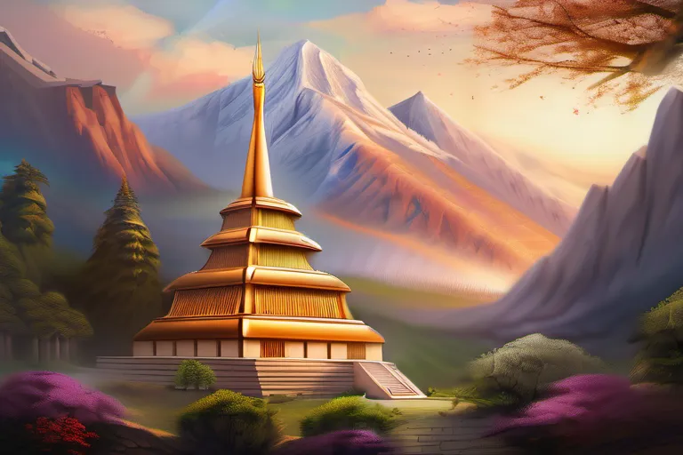 A visually appealing cover image featuring a serene temple set against a backdrop of mountains, symbolizing the peaceful and spiritual nature of Mormonism. - Mormonism