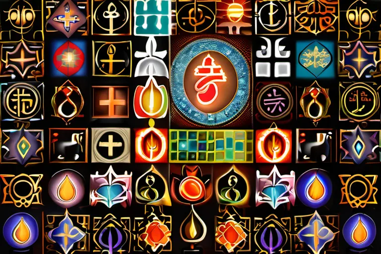 A colorful, diverse mosaic of religious symbols representing Christianity, Islam, Buddhism, Hinduism, and other major faiths. - Top Religions 2022