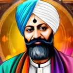 An image of Mirza Ghulam Ahmad with a colorful background representing the diversity of the Ahmadi Muslim Community. - Ahmadi Muslims Origins