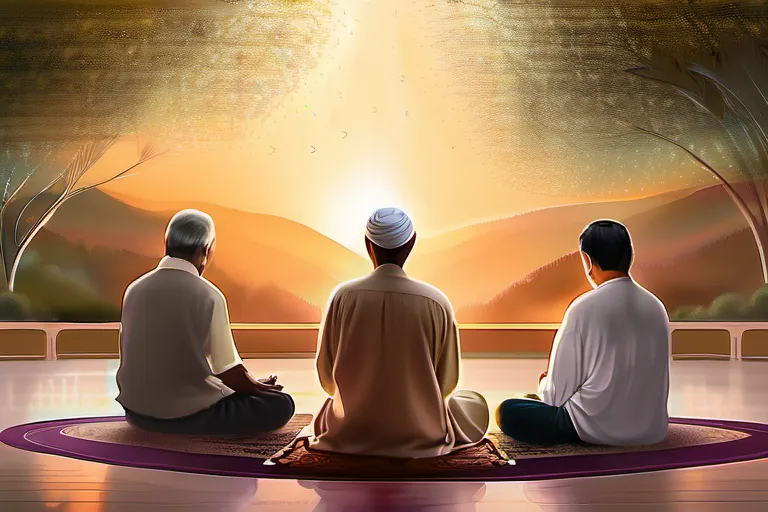 A serene image depicting a Bahá'í prayer gathering, with participants in deep contemplation. - Bahá'í Prayers Origins