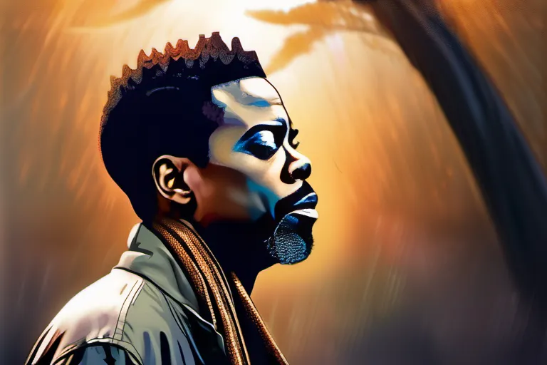 A captivating image featuring a thoughtful Chris Rock with a mystical or spiritual background. - Chris Rock religion