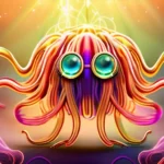 A playful, colorful illustration of a flying spaghetti monster with a halo or aura. - Flying Spaghetti Monster Religion