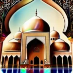 A stunning image of Islamic calligraphy or architecture that showcases the intricate details, vibrant colors, and harmonious balance found in Muslim art. - Muslim Art Spirituality Life Lessons