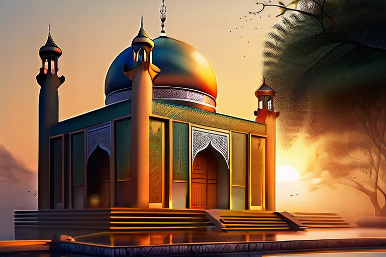 A serene image of a beautiful temple or mosque at sunrise, symbolizing peace, spirituality, and cultural richness. - holy place, spirituality, religion, culture, travel