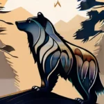 A stylized image of a bear, eagle, or wolf, animals often used as totems, standing proudly against a backdrop of nature. - totem, indigenous religions, spiritual symbols