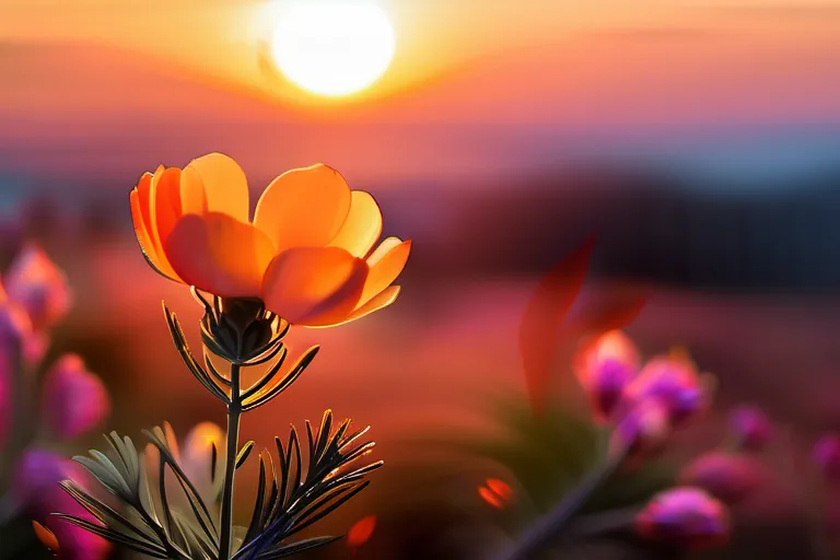 A vibrant, blooming Adonis plant against a sunset backdrop. - Adonitology