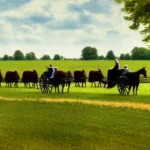 A serene image of an Amish community with a focus on the Ambassadors Amish-Mennonite group. - Ambassadors Amish-Mennonite