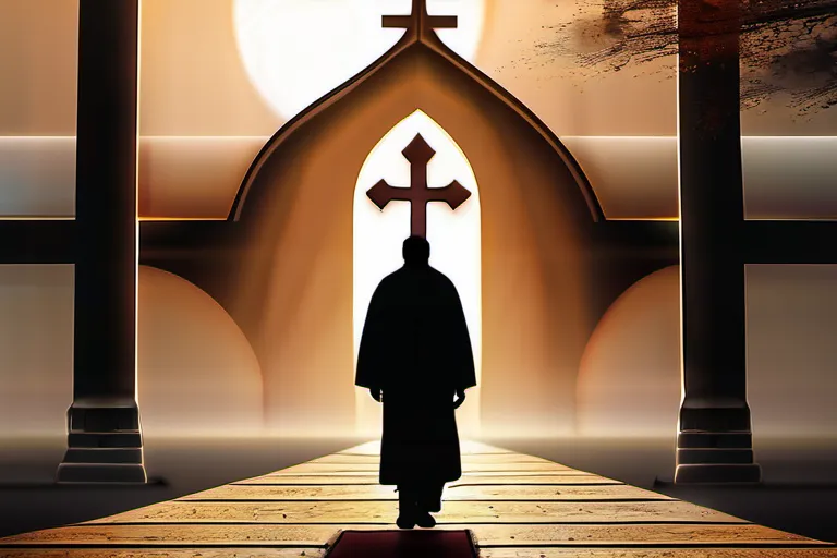 A person walking away from a religious symbol or place of worship. - apostasy definition