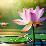 A serene image of a lotus flower blooming over a tranquil pond, symbolizing the essence of Buddhism: growth, enlightenment, and harmony. - Buddhism