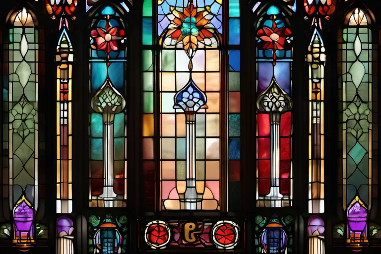 A visually appealing cover image featuring a stained-glass window with five distinct symbols representing the five pillars of Calvinism. - Calvinism