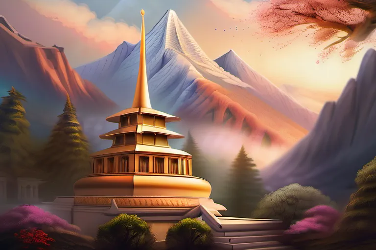 A visually appealing cover image featuring a serene temple set against a backdrop of mountains, symbolizing the spiritual and natural beauty of Mormonism. - Mormonism